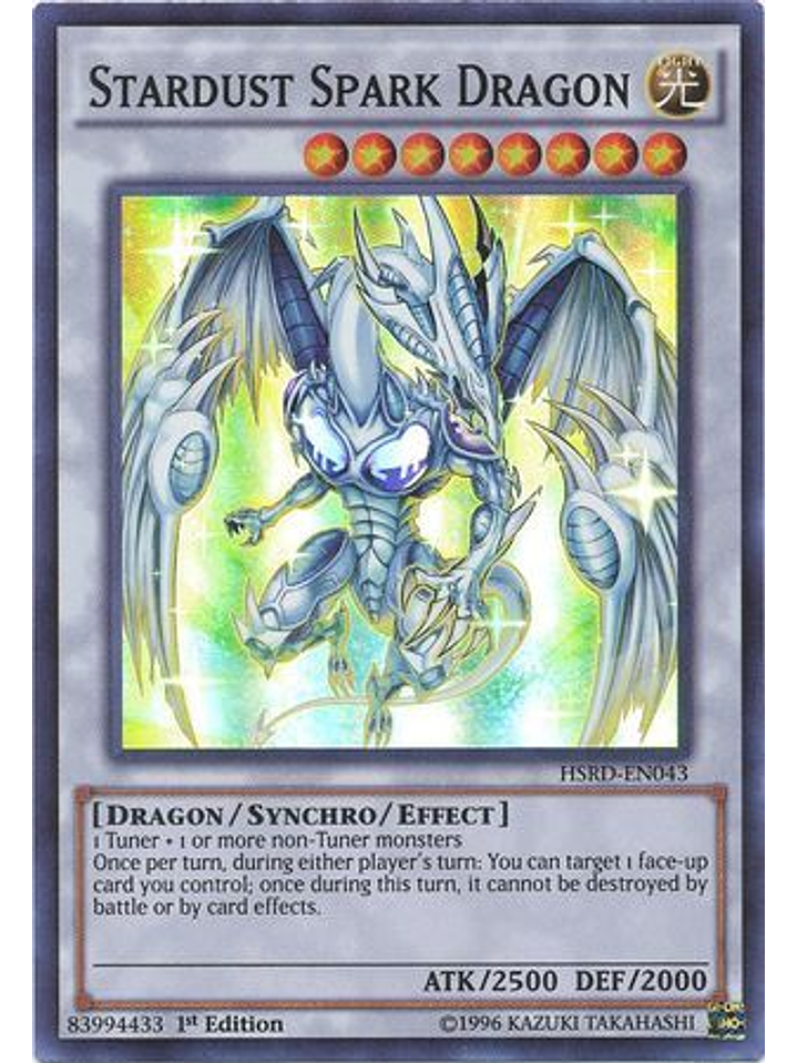 Stardust Spark Dragon - HSRD-EN043 - Super Rare 1st Edition 1