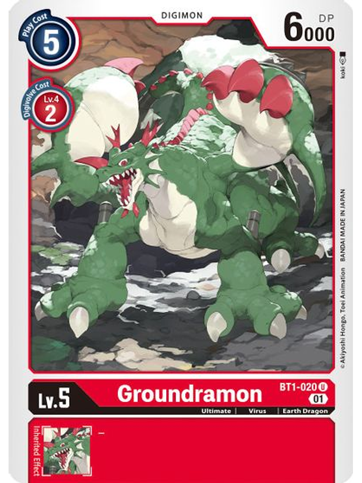 BT1-020 U Groundramon (Alternate Art) (ST7) 1