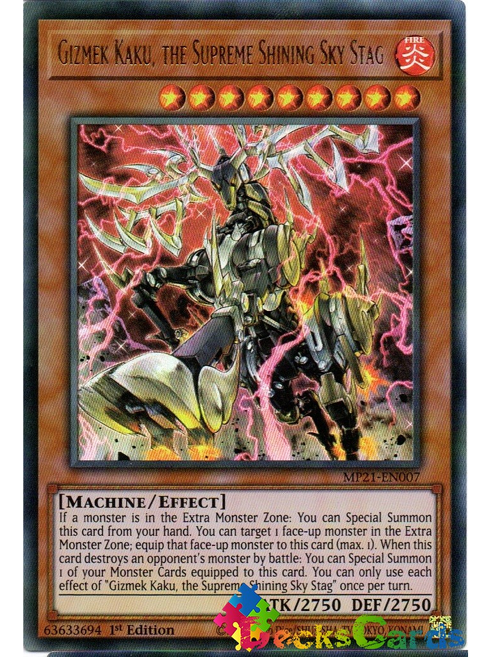 Gizmek Kaku, the Supreme Shining Sky Stag - MP21-EN007 - Ultra Rare 1st Edition 1