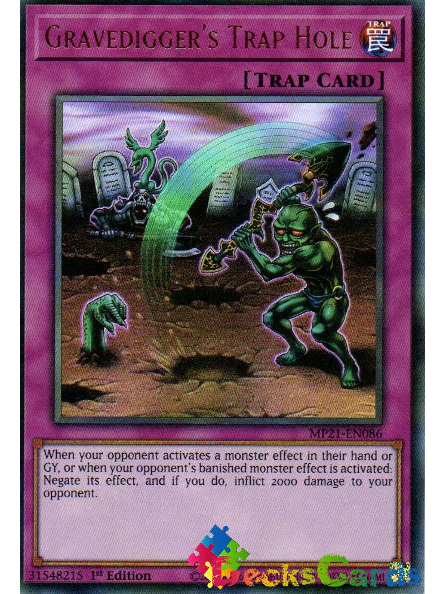 Gravedigger's Trap Hole - MP21-EN086 - Ultra Rare 1st Edition 1
