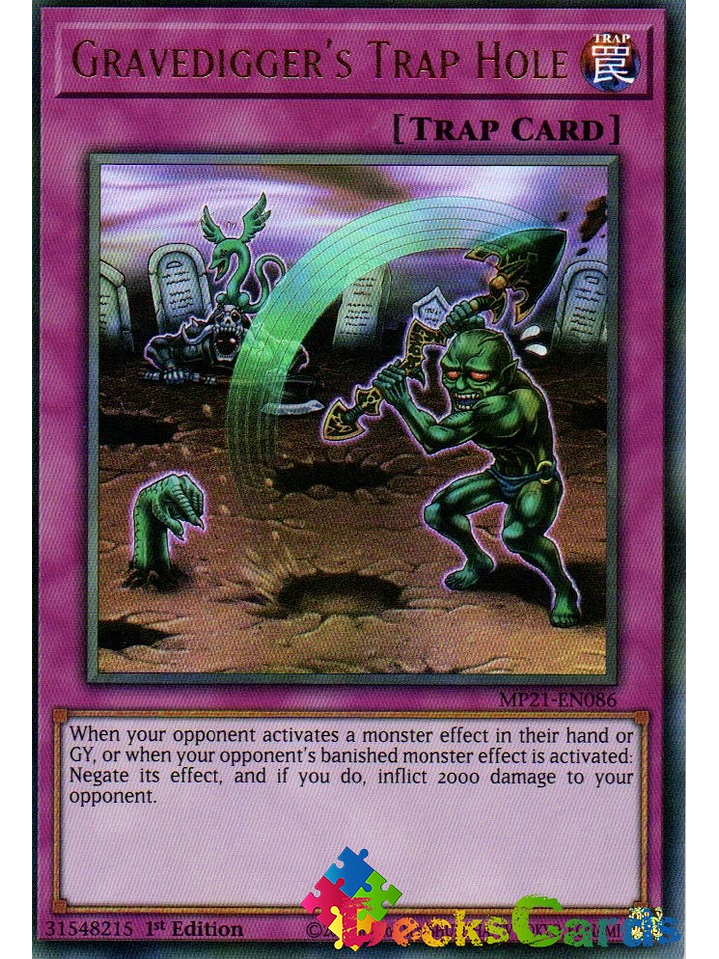 Gravedigger's Trap Hole - MP21-EN086 - Ultra Rare 1st Edition 1