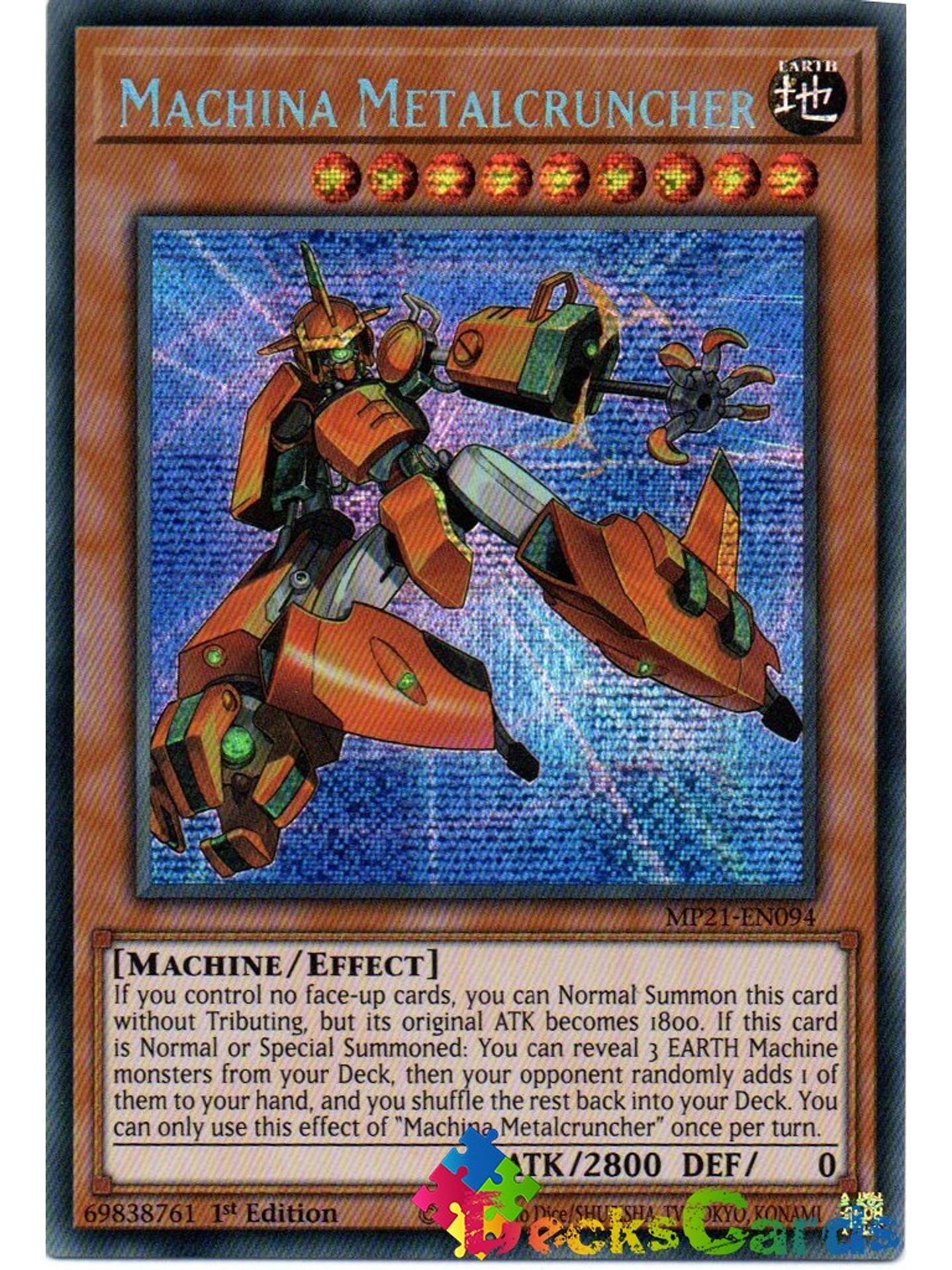 Machina Metalcruncher - MP21-EN094 - Prismatic Secret Rare 1st Edition 1