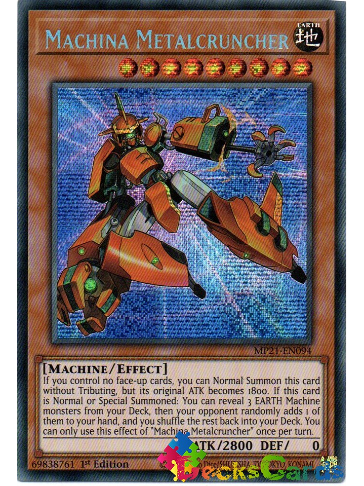 Machina Metalcruncher - MP21-EN094 - Prismatic Secret Rare 1st Edition 1