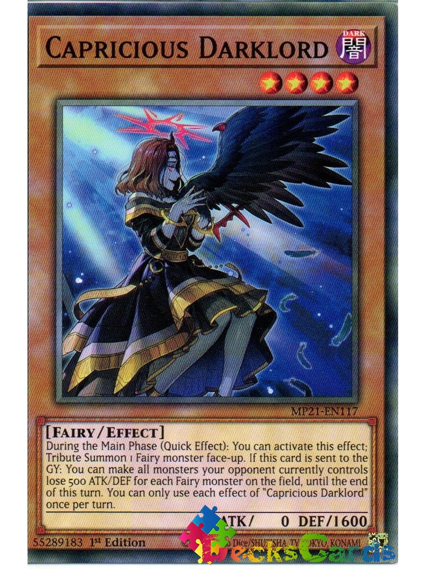 Capricious Darklord - MP21-EN117 - Common 1st Edition 1