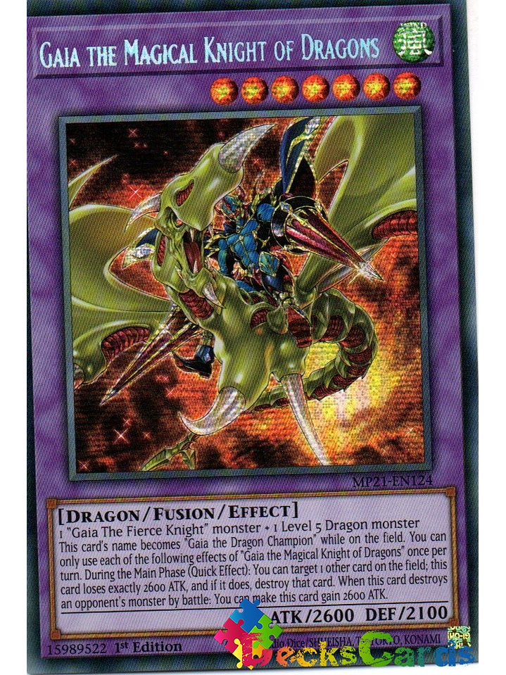 Gaia the Magical Knight of Dragons - MP21-EN124 - Prismatic Secret Rare 1st Edition 1