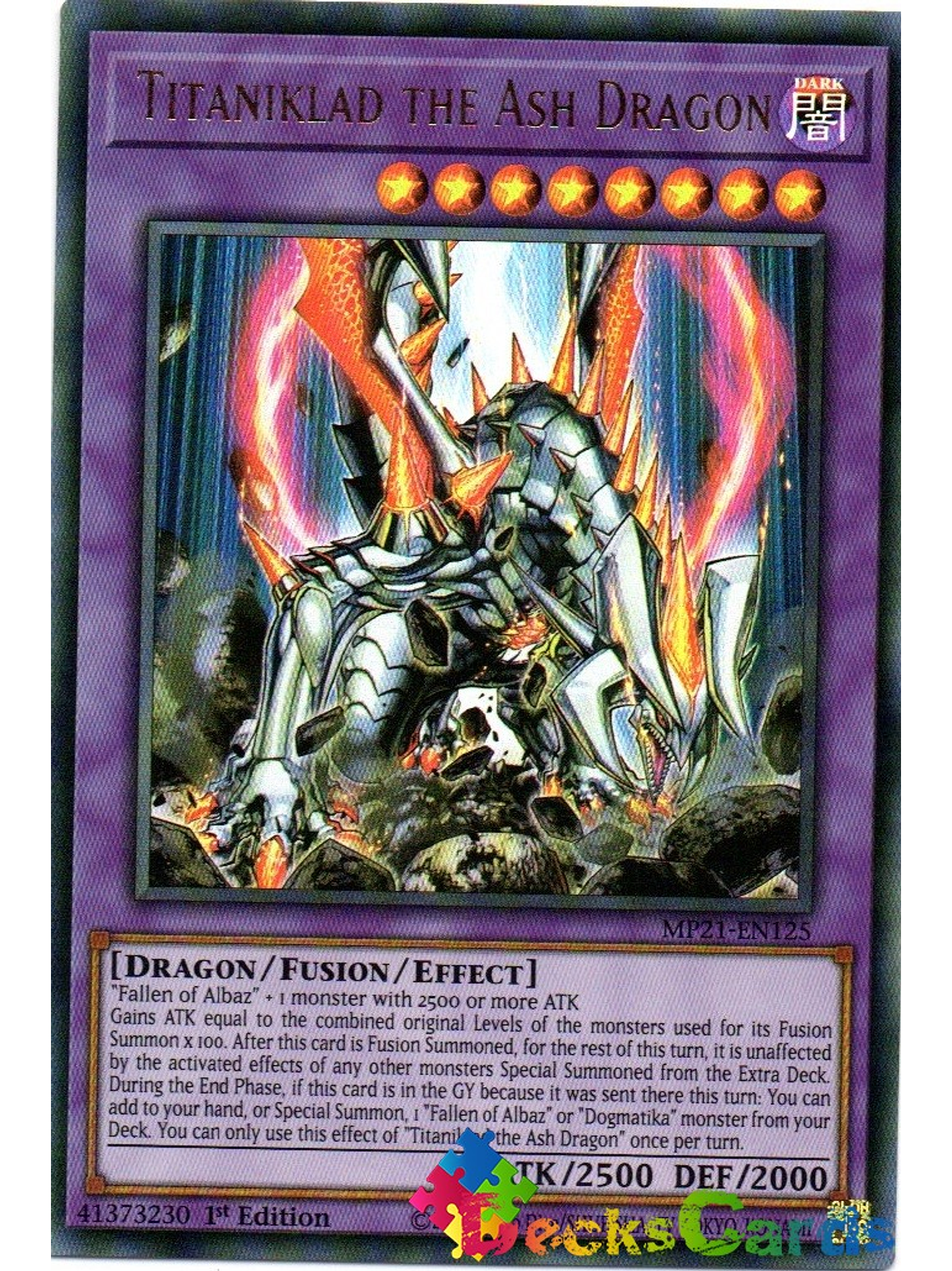 Titaniklad the Ash Dragon - MP21-EN125 - Ultra Rare 1st Edition 1