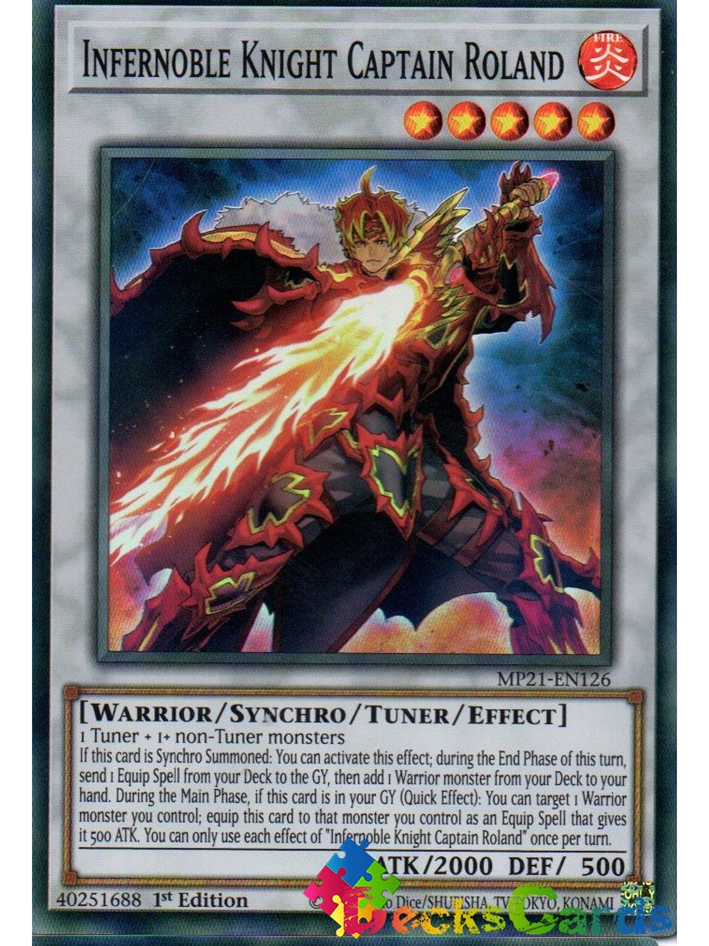 Infernoble Knight Captain Roland - MP21-EN126 - Super Rare 1st Edition 1