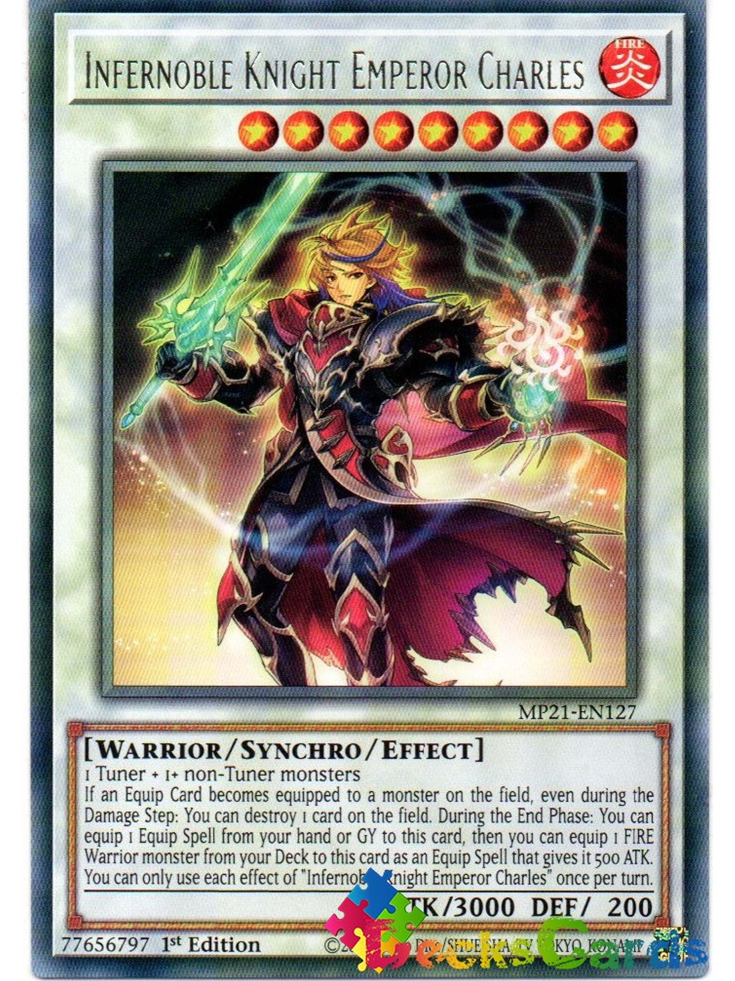 Infernoble Knight Emperor Charles - MP21-EN127 - Rare 1st Edition 1
