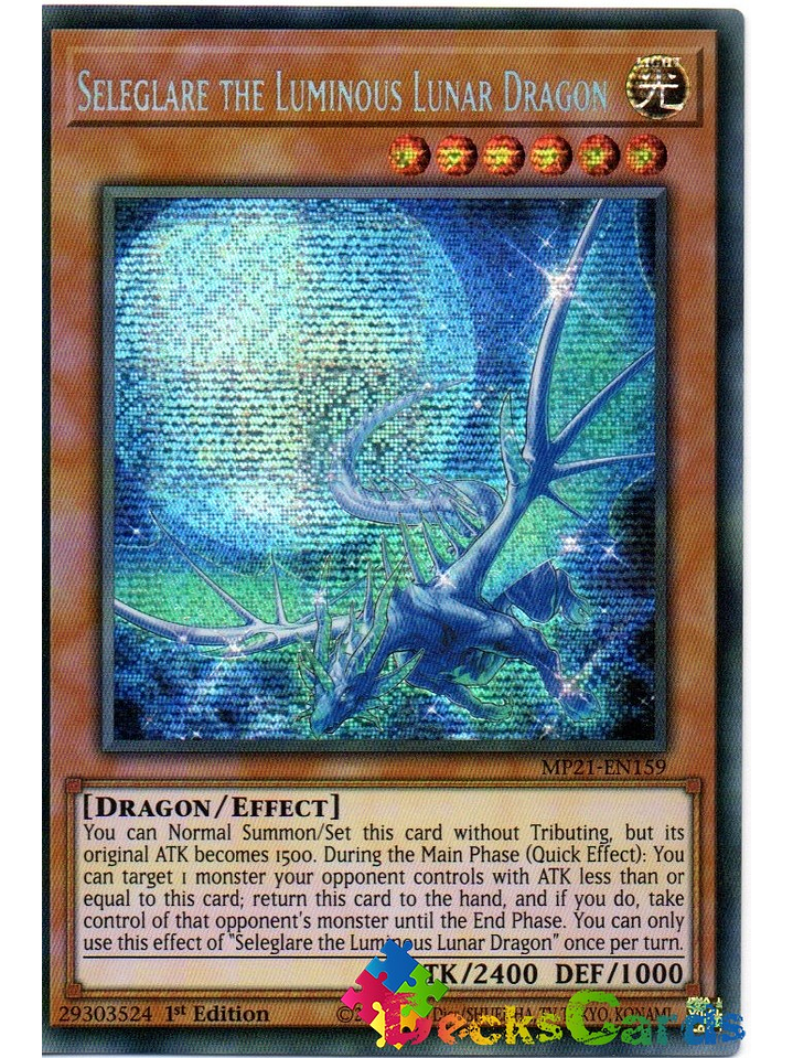 Seleglare the Luminous Lunar Dragon - MP21-EN159 - Prismatic Secret Rare 1st Edition 1