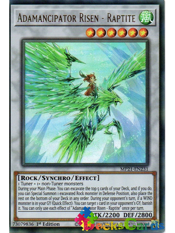 Adamancipator Risen - Raptite - MP21-EN231 - Ultra Rare 1st Edition 1
