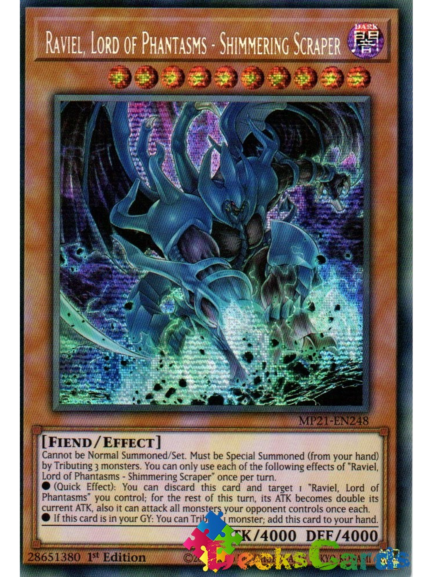 Raviel, Lord of Phantasms - Shimmering Scraper - MP21-EN248 - Prismatic Secret Rare 1