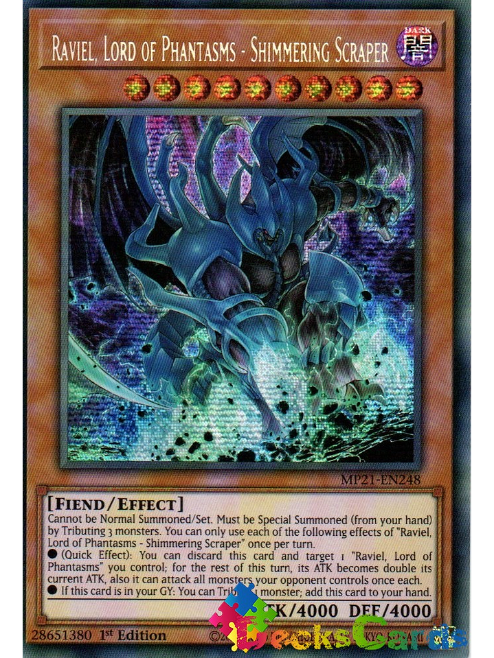 Raviel, Lord of Phantasms - Shimmering Scraper - MP21-EN248 - Prismatic Secret Rare 1