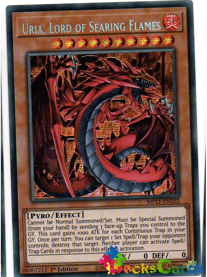 Uria, Lord of Searing Flames - MP21-EN252 - Prismatic Secret Rare 1st Edition 1