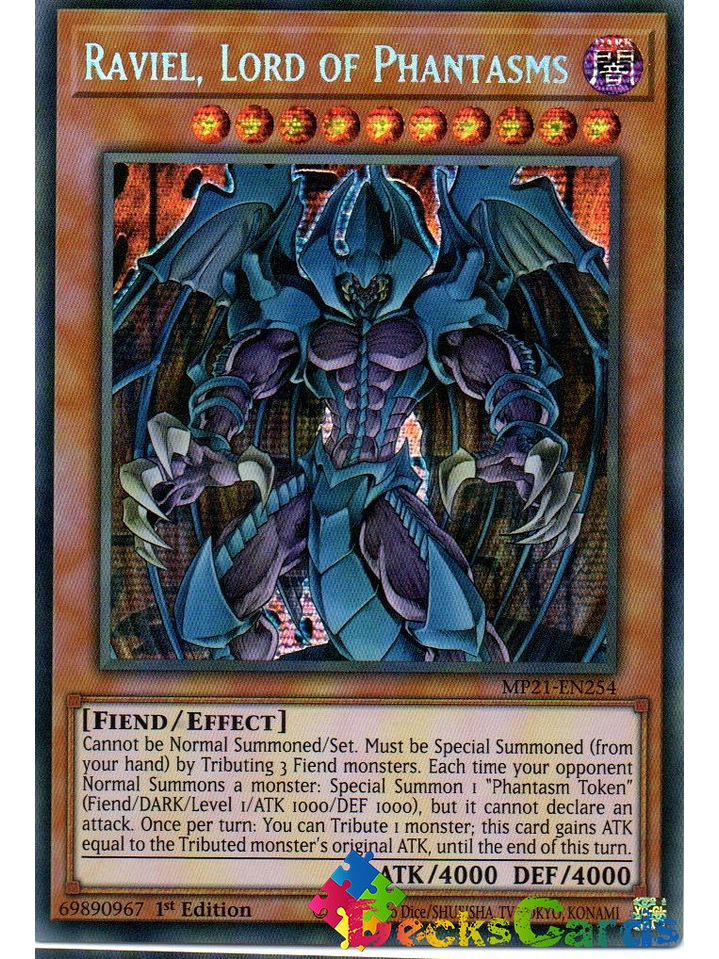 Raviel, Lord of Phantasms - MP21-EN254 - Prismatic Secret Rare 1st Edition 1