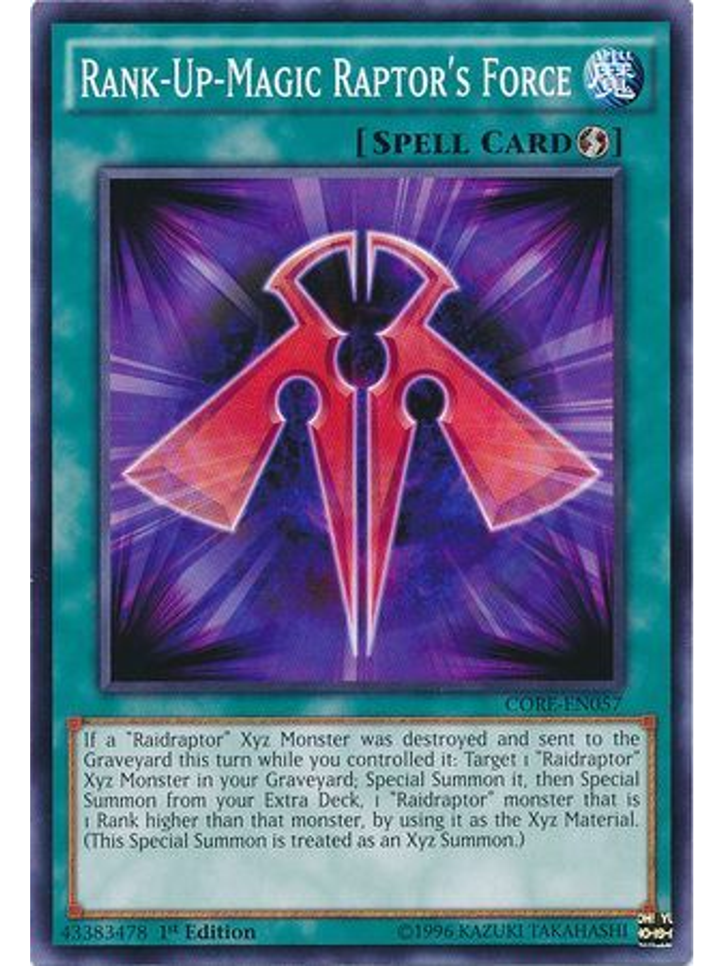 Rank-Up-Magic Raptor's Force - CORE-EN057 - Common 1st Edition 1