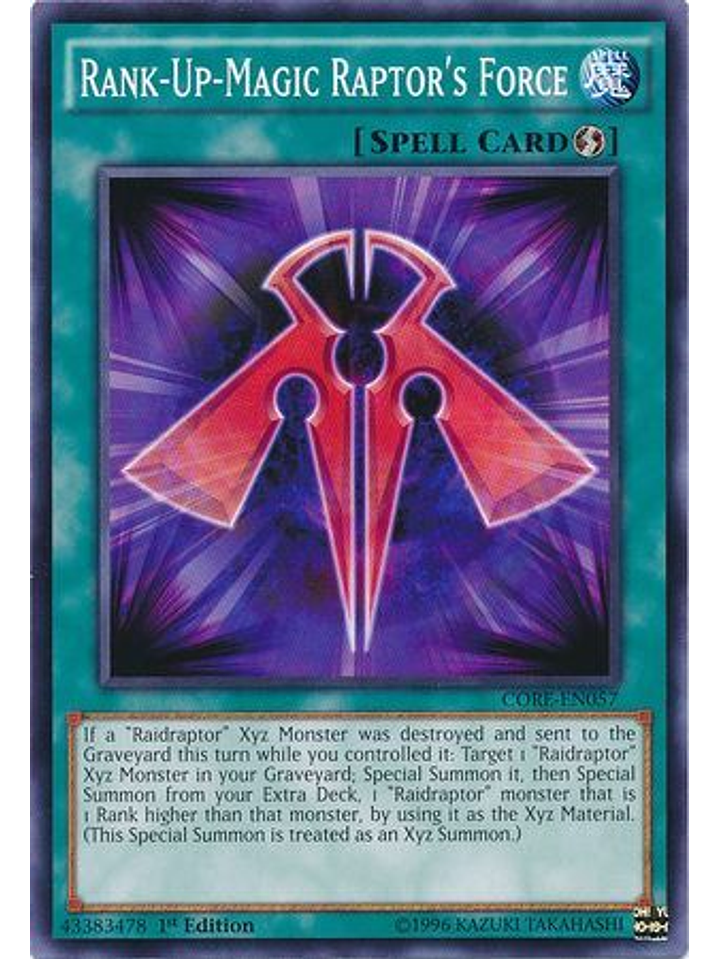Rank-Up-Magic Raptor's Force - CORE-EN057 - Common 1st Edition 1