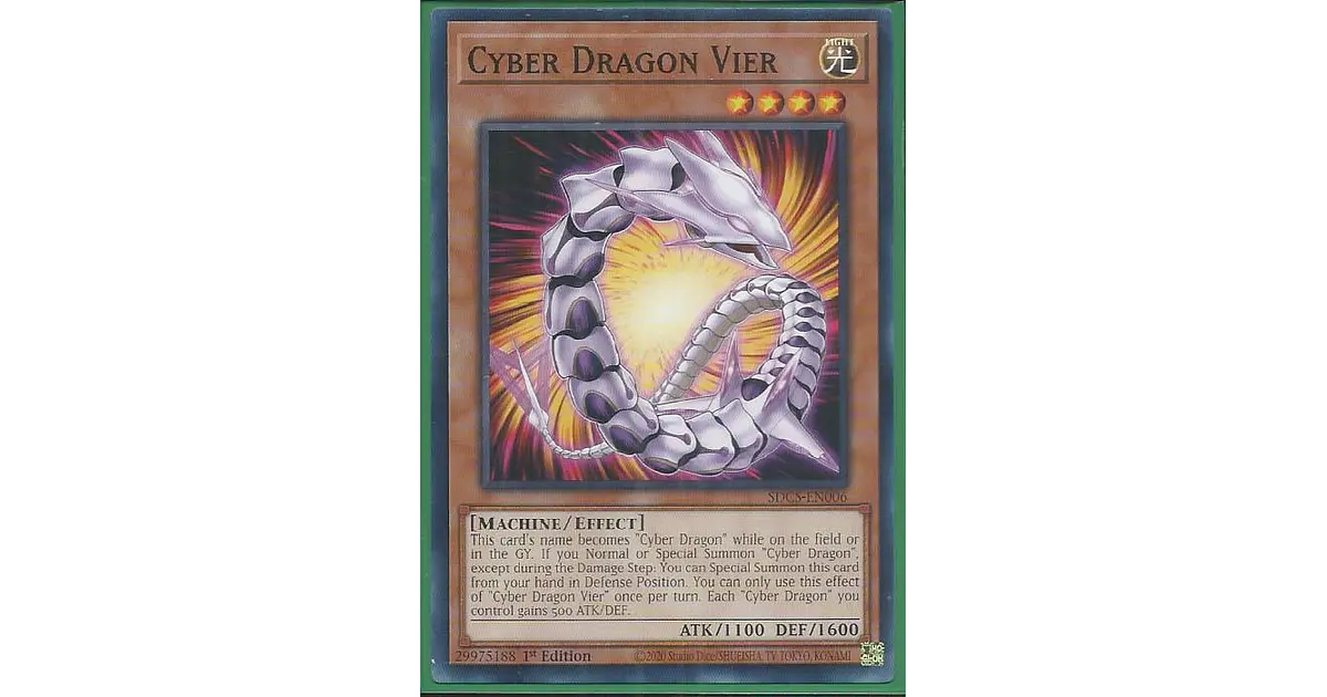 Rare Yu-Gi-Oh Monster Card Cyber Dragon Vier - SDCS-EN006 Common 1st  Edition - Yu-Gi-Oh! Structure Deck: Cyber Strike Single Card Cyber Dragon  Vier - Sdcs-en006 - Common - 1st Edition Pdf