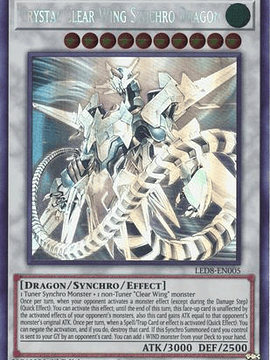 Crystal Clear Wing Synchro Dragon - LED8-EN005 - Ghost Rare 1st Edition