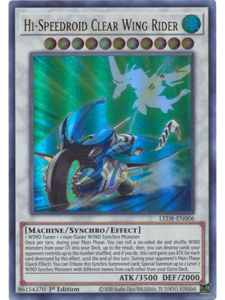 Hi-Speedroid Clear Wing Rider - LED8-EN006 - Ultra Rare 1st Edition 1