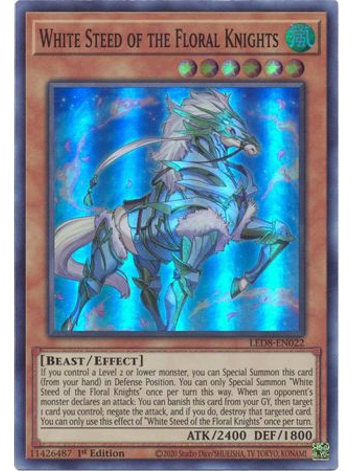 White Steed of the Floral Knights - LED8-EN022 - Super Rare 1st Edition 1