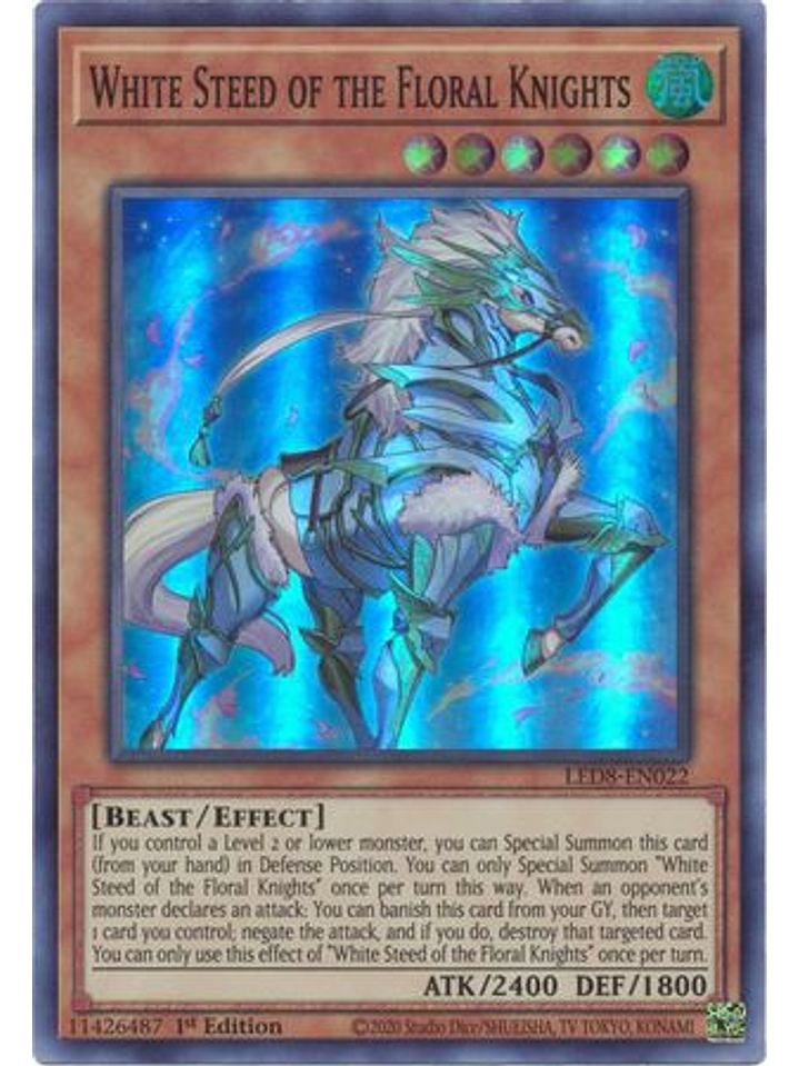 White Steed of the Floral Knights - LED8-EN022 - Super Rare 1st Edition 1