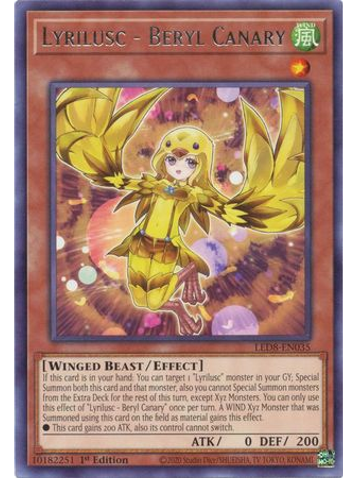 Lyrilusc - Beryl Canary - LED8-EN035 - Rare 1st Edition 1