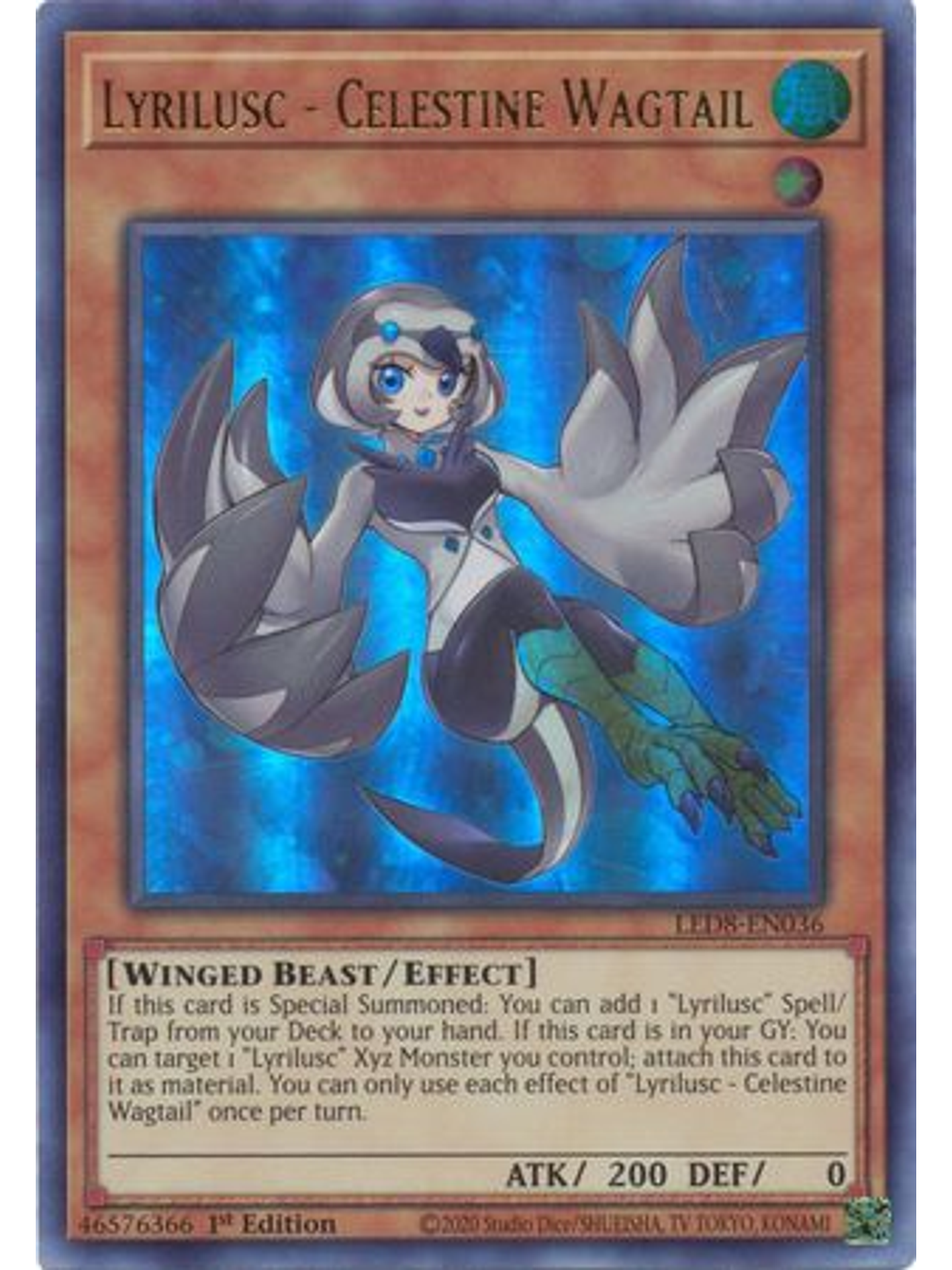 Lyrilusc - Celestine Wagtail - LED8-EN036 - Ultra Rare 1st Edition 1