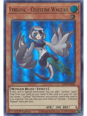 Lyrilusc - Celestine Wagtail - LED8-EN036 - Ultra Rare 1st Edition