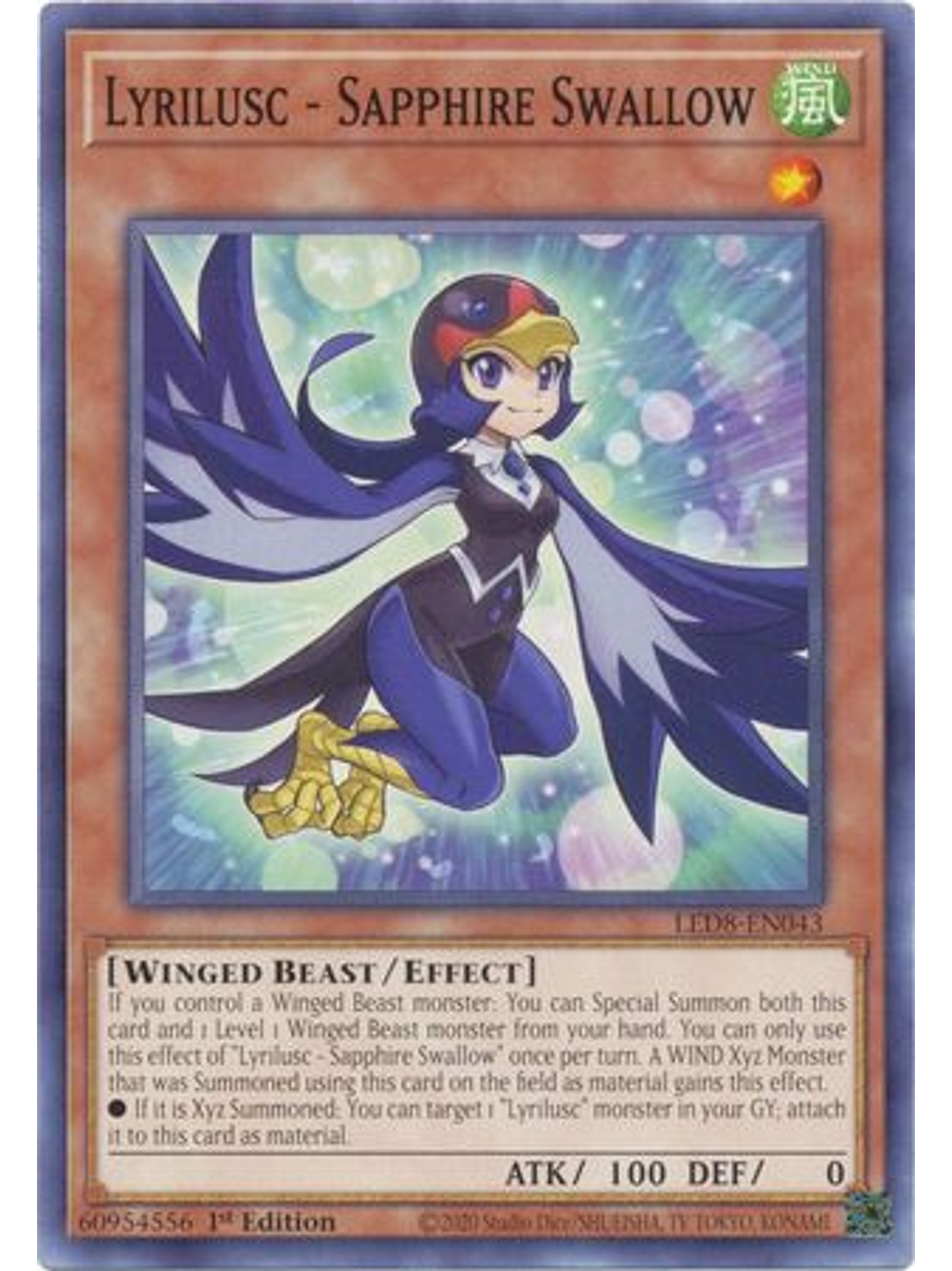 Lyrilusc - Sapphire Swallow - LED8-EN043 - Common 1st Edition 1