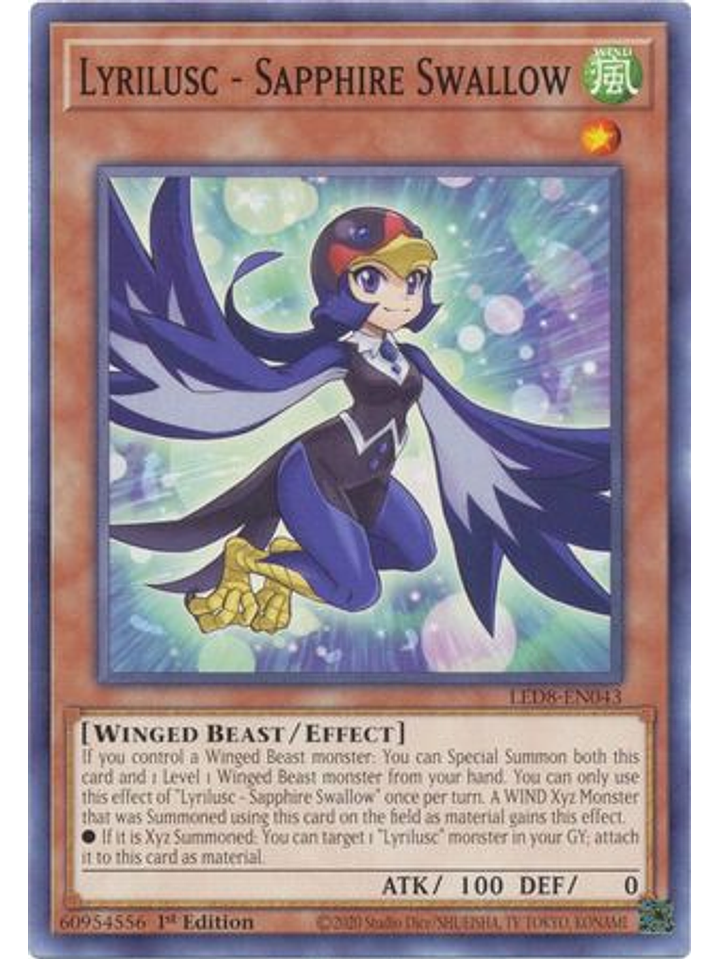 Lyrilusc - Sapphire Swallow - LED8-EN043 - Common 1st Edition 1