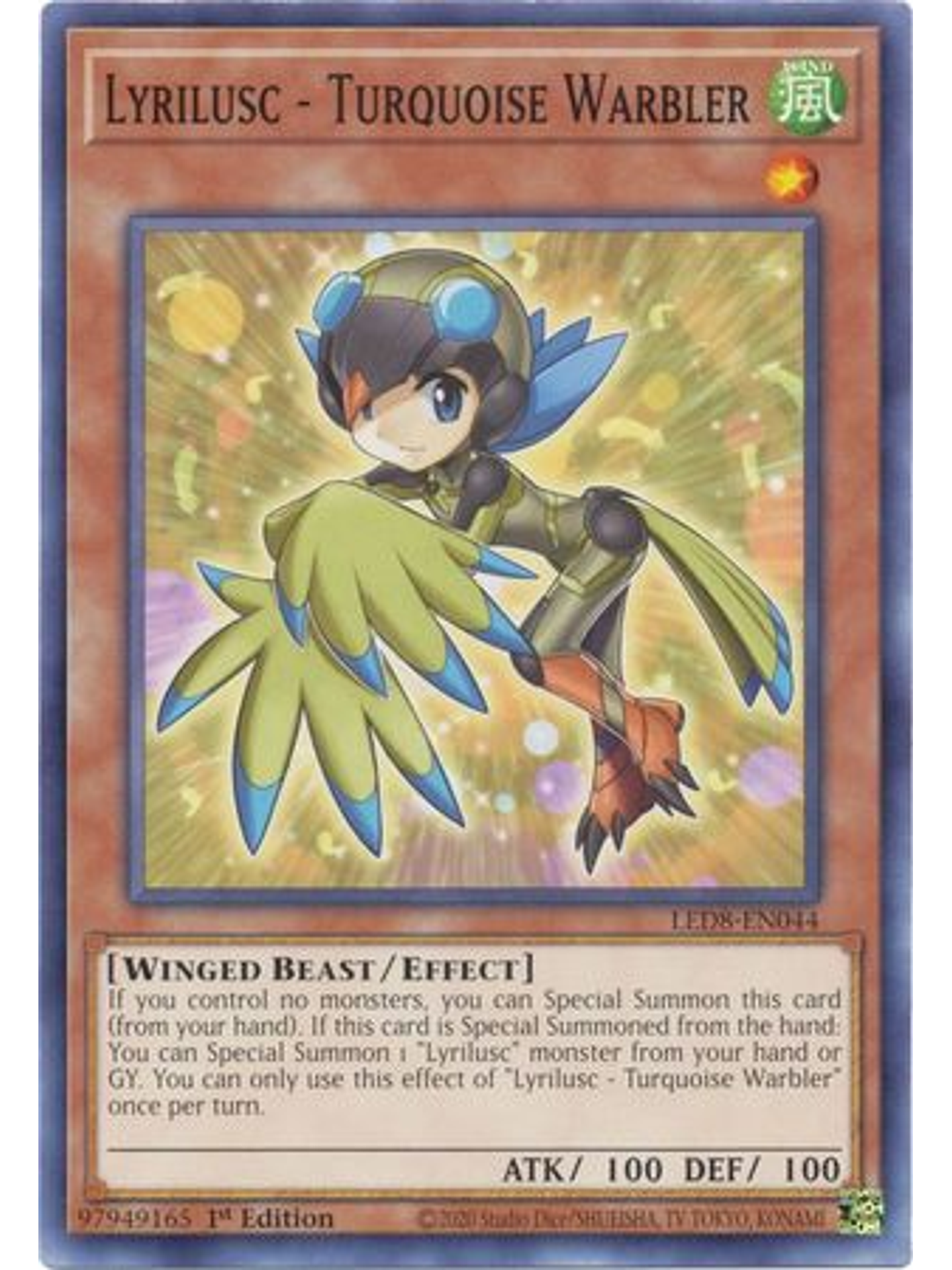 Lyrilusc - Turquoise Warbler - LED8-EN044 - Common 1st Edition 1