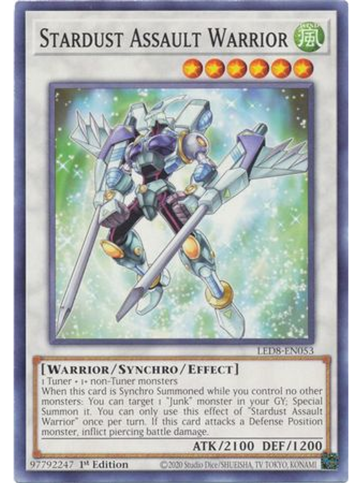 Stardust Assault Warrior - LED8-EN053 - Common 1st Edition 1