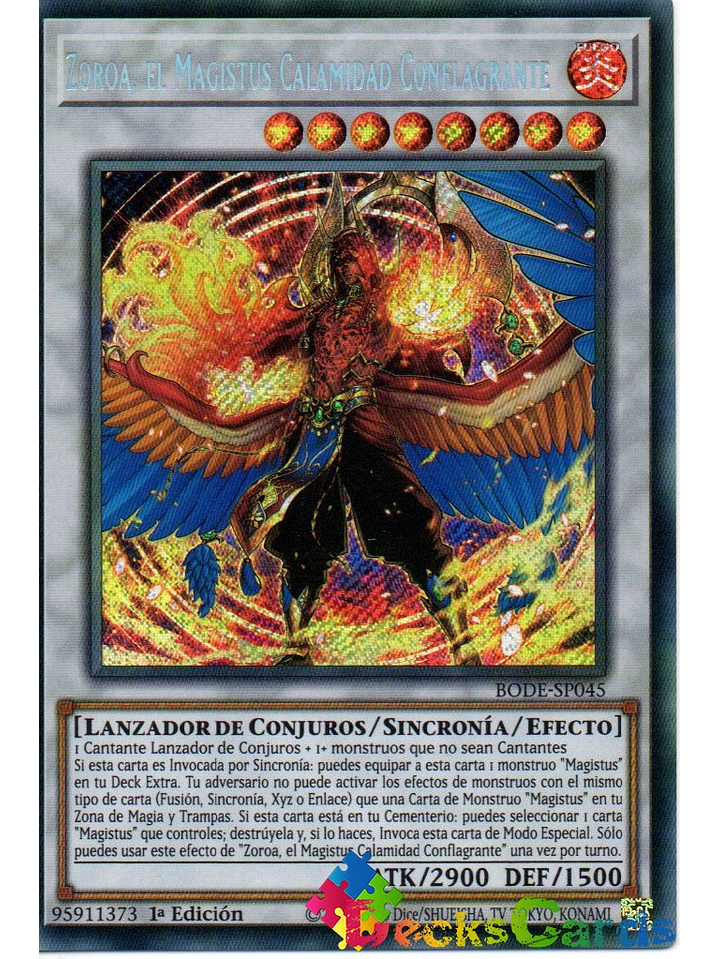 Zoroa, the Magistus Conflagrant Calamity - BODE-EN045 - Secret Rare 1st Edition 1