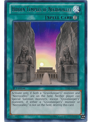 Hidden Temples of Necrovalley - LVAL-EN066 - Rare 1st Edition