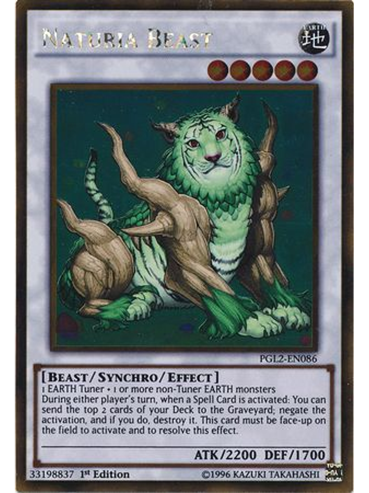 Naturia Beast - PGL2-EN086 - Gold Rare 1st Edition 1