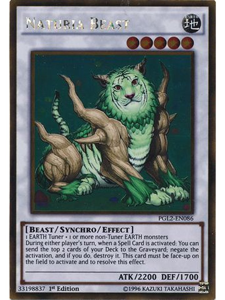 Naturia Beast - PGL2-EN086 - Gold Rare 1st Edition 1