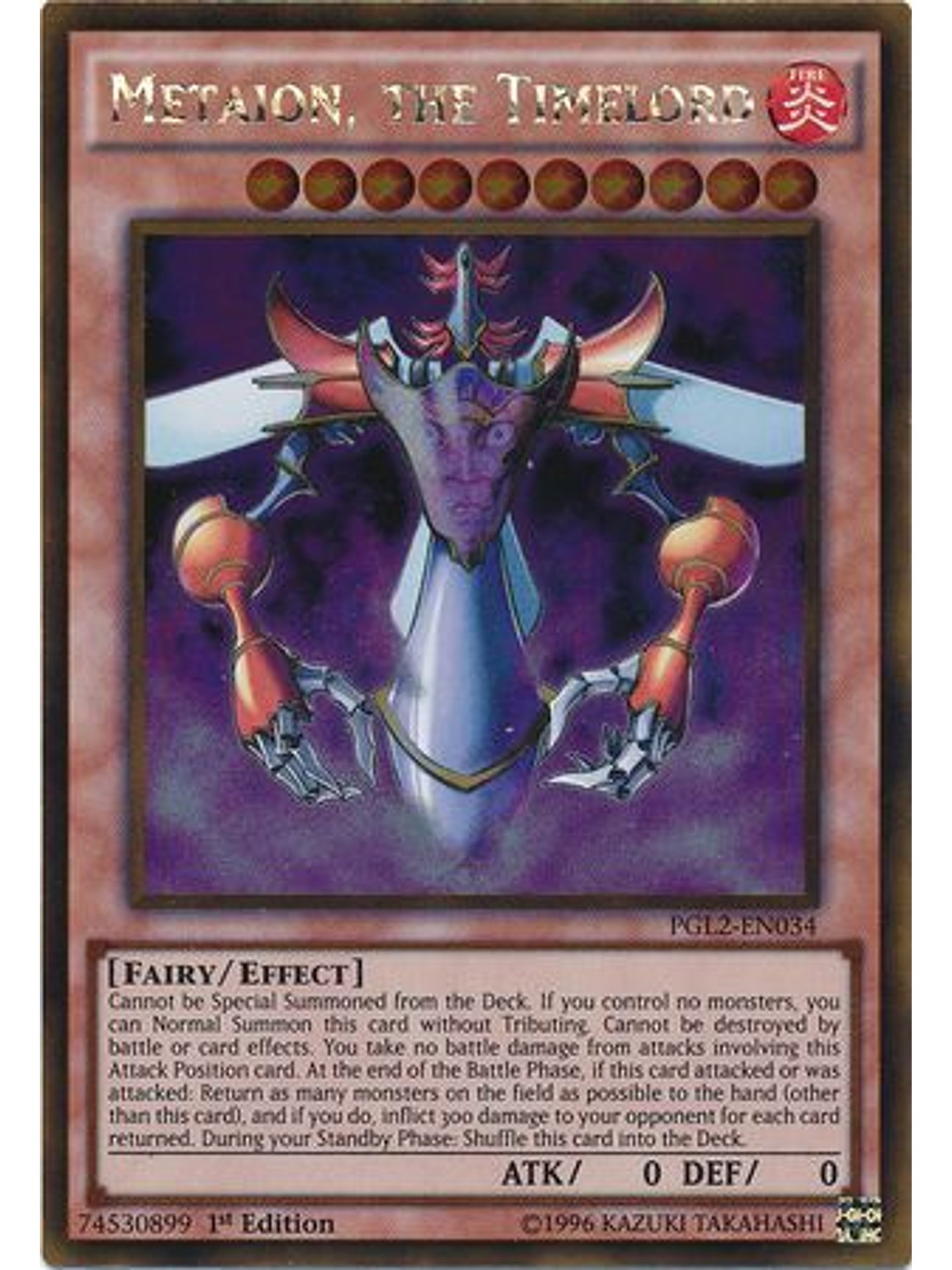 Metaion, the Timelord - PGL2-EN034 - Gold Rare 1st Edition 1
