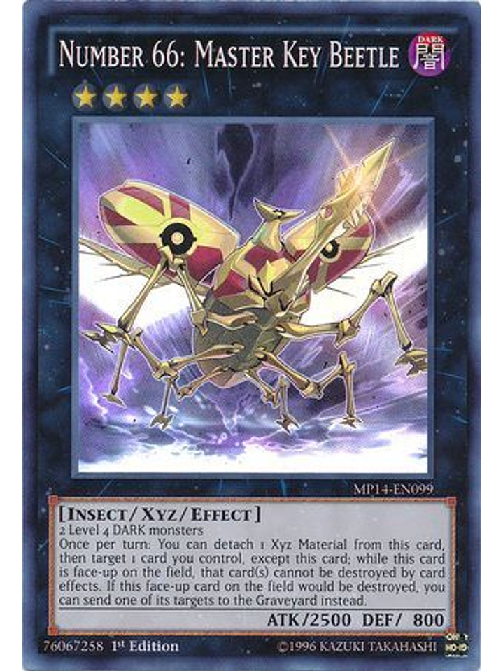 Number 66: Master Key Beetle - MP14-EN099 - Super Rare 1st Edition 1