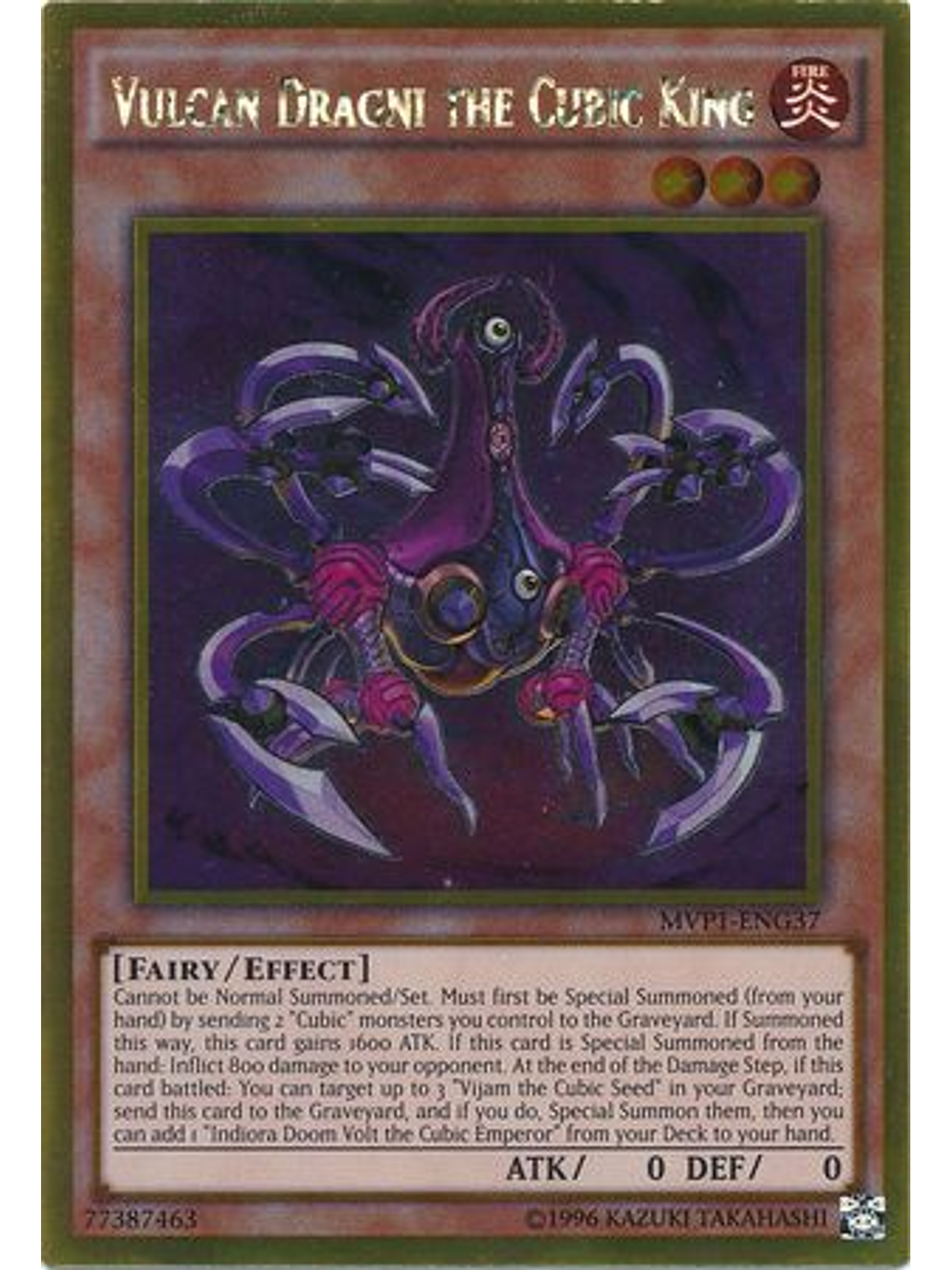 Vulcan Dragni the Cubic King - MVP1-ENG37 - Gold Rare Unlimited 1