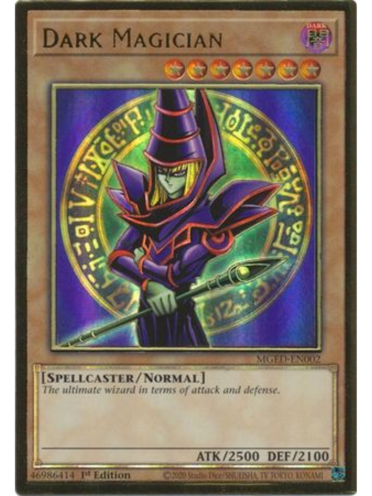 Dark Magician - MGED-EN002 - Premium Gold Rare 1st Edition 1