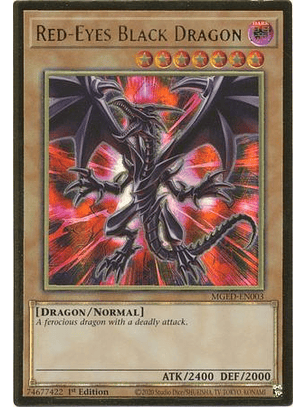 Red-Eyes Black Dragon - MGED-EN003 - Premium Gold Rare 1st Edition