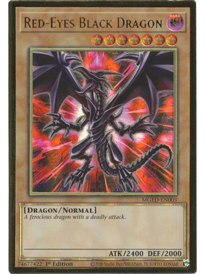 Red-Eyes Black Dragon - MGED-EN003 - Premium Gold Rare 1st Edition 1
