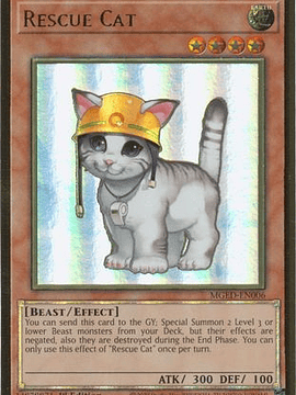 Rescue Cat - MGED-EN006 - Premium Gold Rare 1st Edition