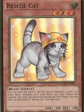 Rescue Cat (alternate art) - MGED-EN006 - Premium Gold Rare 1st Edition