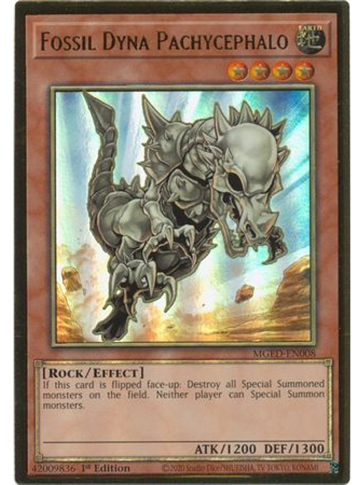 Fossil Dyna Pachycephalo - MGED-EN008 - Premium Gold Rare 1st Edition 1