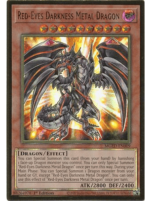 Red-Eyes Darkness Metal Dragon - MGED-EN009 - Premium Gold Rare 1st Edition