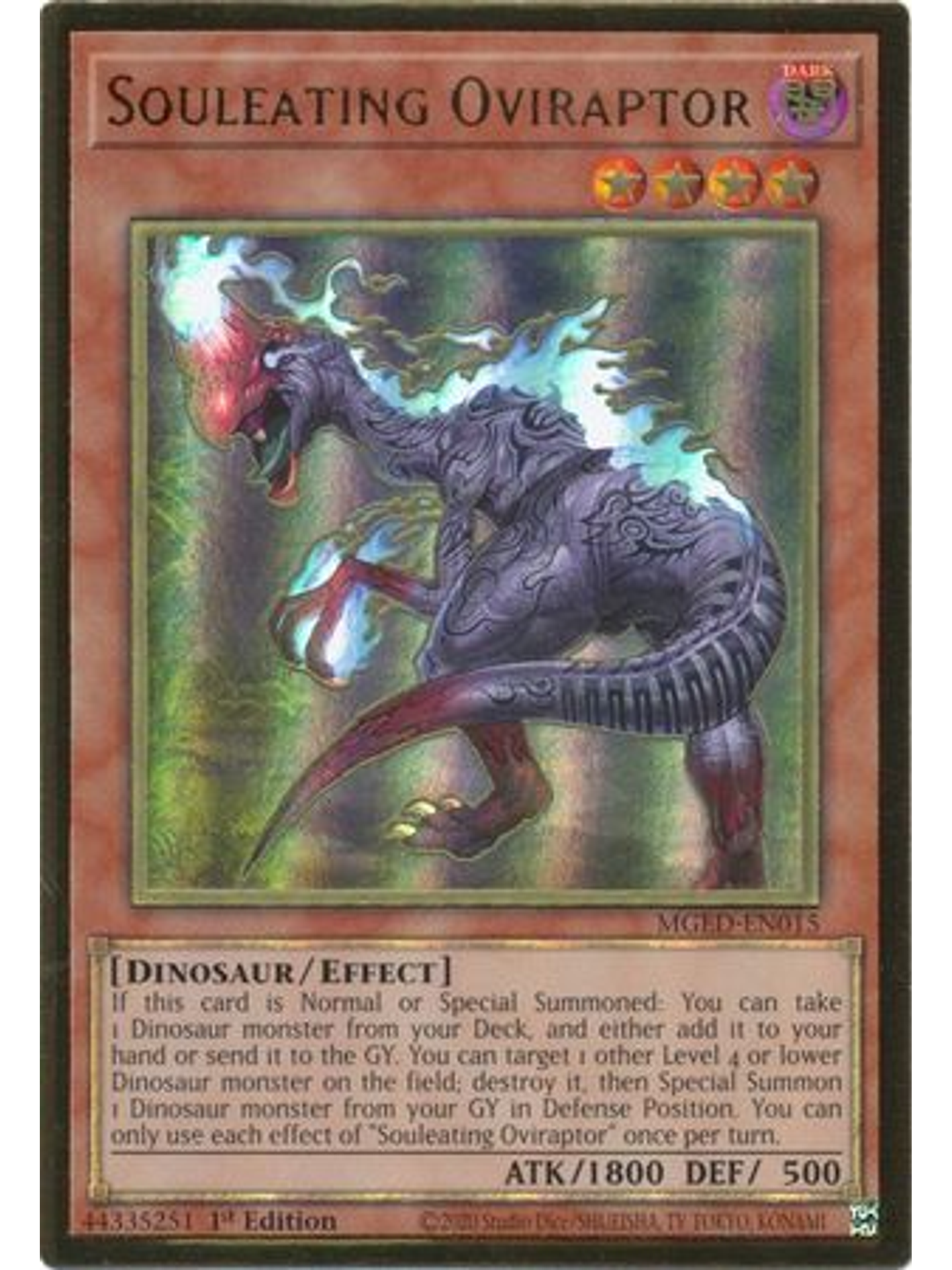 Souleating Oviraptor - MGED-EN015 - Premium Gold Rare 1st Edition 1