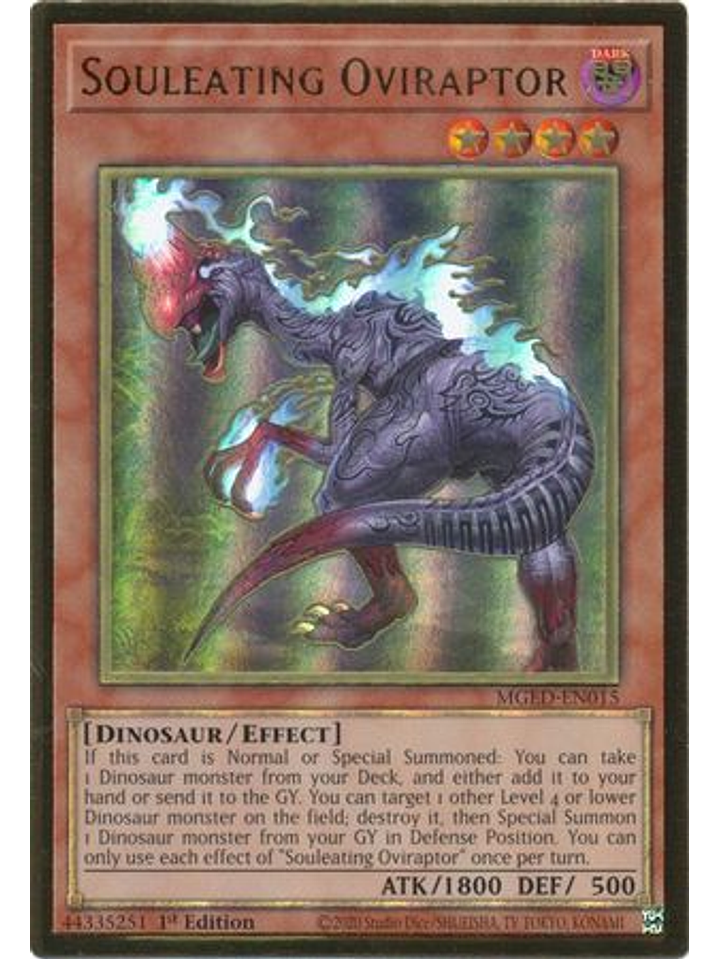 Souleating Oviraptor - MGED-EN015 - Premium Gold Rare 1st Edition 1