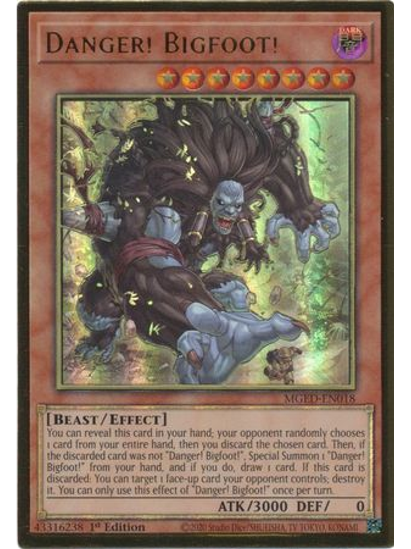 Danger! Bigfoot! - MGED-EN018 - Premium Gold Rare 1st Edition 1