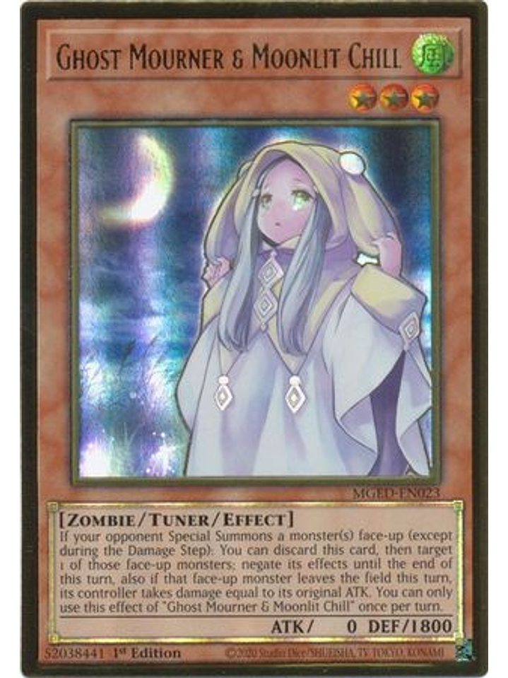 Ghost Mourner & Moonlit Chill - MGED-EN023 - Premium Gold Rare 1st Edition 1